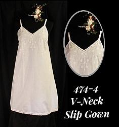 474-4 V-Neck Slip Gown