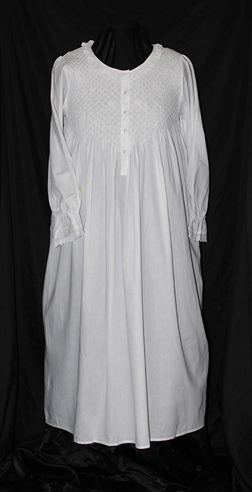 107 Long Sleeve Smocked Gown