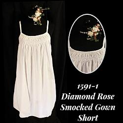 1591-1 Diamond Rose Smocked Short