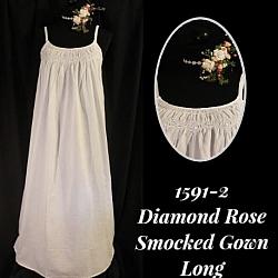 1591-2 Diamond Rose Smocked Long